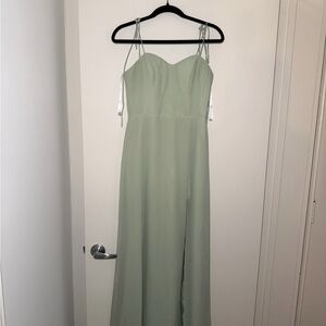 Sage Green Spaghetti Strap Maxi Dress